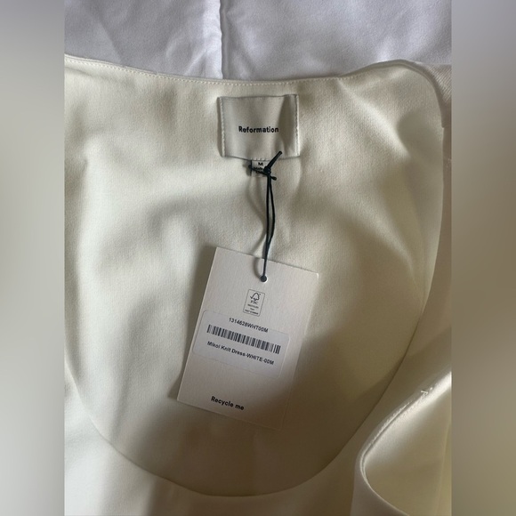 NEW Reformation Mikol Knit Dress Sz Medium in White - Picture 6 of 7
